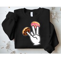 ASL Hand Sign Langauge Number 7 With Donuts Sweatshirt