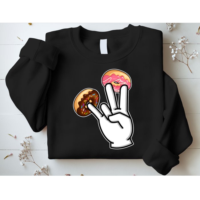 ASL Hand Sign Langauge Number 7 With Donuts Sweatshirt