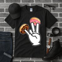 ASL Hand Sign Langauge Number 7 With Donuts Tall T-Shirt