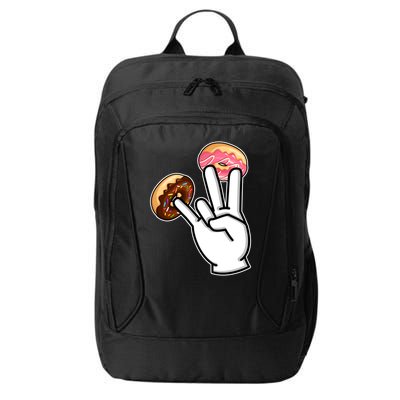 ASL Hand Sign Langauge Number 7 With Donuts City Backpack