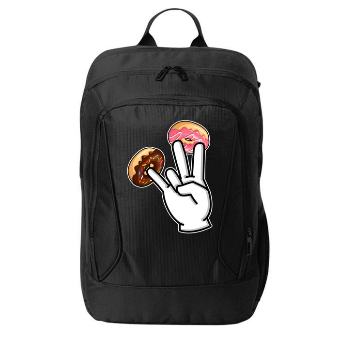 ASL Hand Sign Langauge Number 7 With Donuts City Backpack