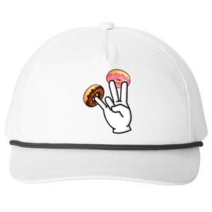 ASL Hand Sign Langauge Number 7 With Donuts Snapback Five-Panel Rope Hat