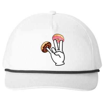 ASL Hand Sign Langauge Number 7 With Donuts Snapback Five-Panel Rope Hat