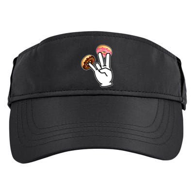 ASL Hand Sign Langauge Number 7 With Donuts Adult Drive Performance Visor