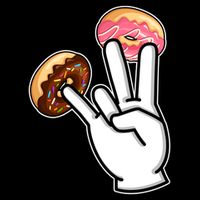 ASL Hand Sign Langauge Number 7 With Donuts 16 in Basic Backpack