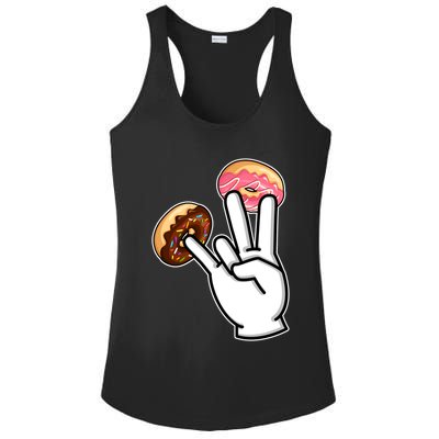 ASL Hand Sign Langauge Number 7 With Donuts Ladies PosiCharge Competitor Racerback Tank