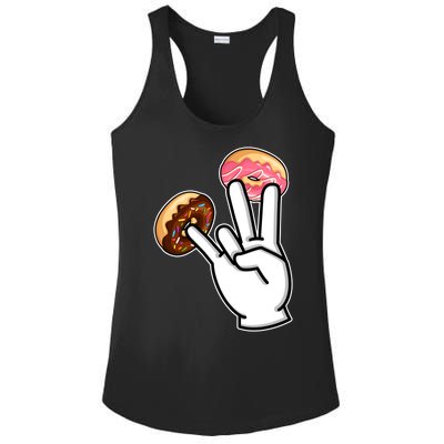 ASL Hand Sign Langauge Number 7 With Donuts Ladies PosiCharge Competitor Racerback Tank