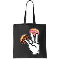 ASL Hand Sign Langauge Number 7 With Donuts Bag