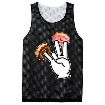 ASL Hand Sign Langauge Number 7 With Donuts Mesh Reversible Basketball Jersey Tank