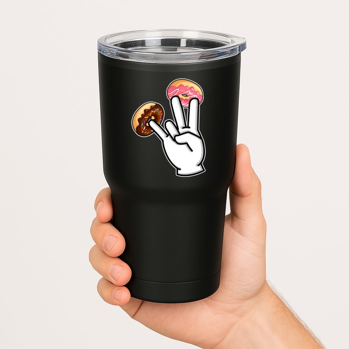 ASL Hand Sign Langauge Number 7 With Donuts Tumbler