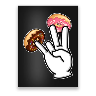 ASL Hand Sign Langauge Number 7 With Donuts Poster