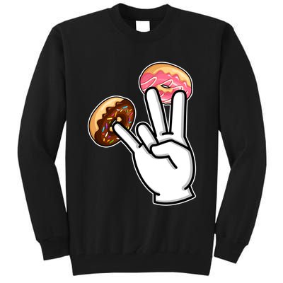 ASL Hand Sign Langauge Number 7 With Donuts Tall Sweatshirt