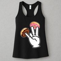 ASL Hand Sign Langauge Number 7 With Donuts Womens Tank Top