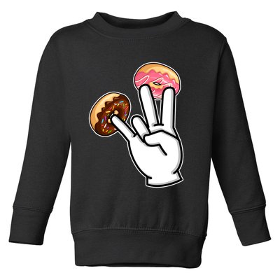 ASL Hand Sign Langauge Number 7 With Donuts Toddler Sweatshirt