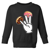 ASL Hand Sign Langauge Number 7 With Donuts Toddler Sweatshirt