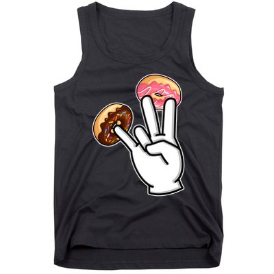 ASL Hand Sign Langauge Number 7 With Donuts Tank Top