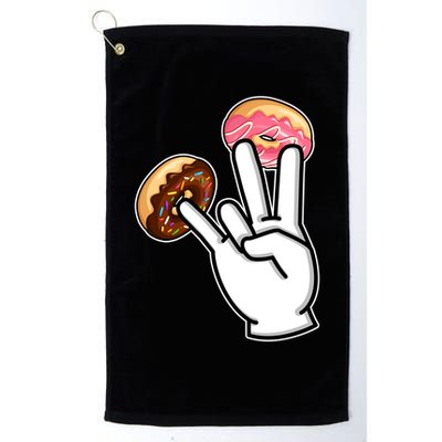 ASL Hand Sign Langauge Number 7 With Donuts Golf Towel