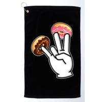 ASL Hand Sign Langauge Number 7 With Donuts Golf Towel