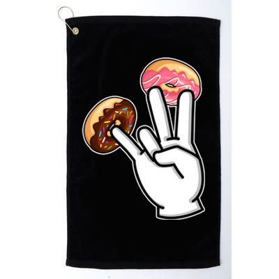 ASL Hand Sign Langauge Number 7 With Donuts Platinum Collection Golf Towel