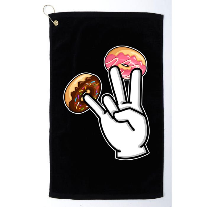 ASL Hand Sign Langauge Number 7 With Donuts Golf Towel