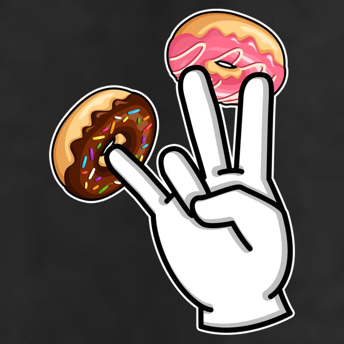 ASL Hand Sign Langauge Number 7 With Donuts Golf Towel