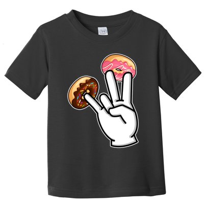 ASL Hand Sign Langauge Number 7 With Donuts Toddler T-Shirt