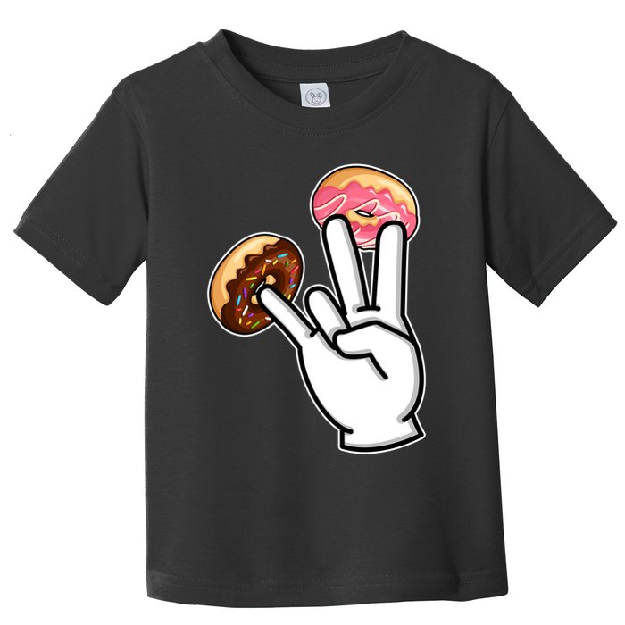 ASL Hand Sign Langauge Number 7 With Donuts Toddler T-Shirt