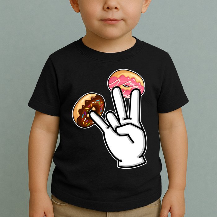 ASL Hand Sign Langauge Number 7 With Donuts Toddler T-Shirt