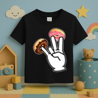 ASL Hand Sign Langauge Number 7 With Donuts Toddler T-Shirt