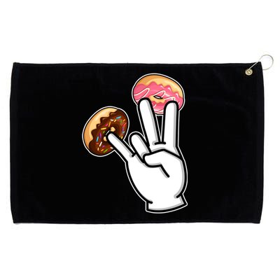 ASL Hand Sign Langauge Number 7 With Donuts Grommeted Golf Towel