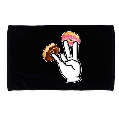 ASL Hand Sign Langauge Number 7 With Donuts Microfiber Hand Towel