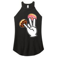 ASL Hand Sign Langauge Number 7 With Donuts Women's Perfect Tri Rocker Tank