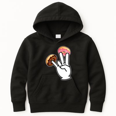 ASL Hand Sign Langauge Number 7 With Donuts Kids Hoodie