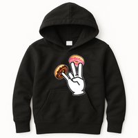 ASL Hand Sign Langauge Number 7 With Donuts Kids Hoodie