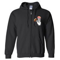 ASL Hand Sign Langauge Number 7 With Donuts Full Zip Hoodie