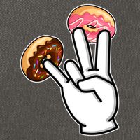 ASL Hand Sign Langauge Number 7 With Donuts Cotton Canvas Backpack