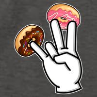 ASL Hand Sign Langauge Number 7 With Donuts Vector Backpack