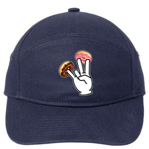 ASL Hand Sign Langauge Number 7 With Donuts 7-Panel Snapback Hat