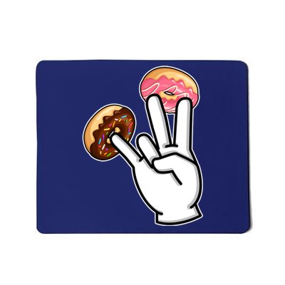 ASL Hand Sign Langauge Number 7 With Donuts Mousepad