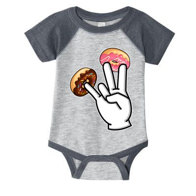 ASL Hand Sign Langauge Number 7 With Donuts Infant Baby Jersey Bodysuit