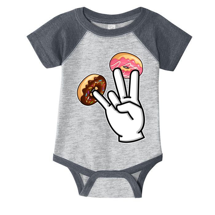 ASL Hand Sign Langauge Number 7 With Donuts Infant Baby Jersey Bodysuit