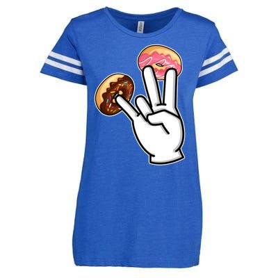 ASL Hand Sign Langauge Number 7 With Donuts Enza Ladies Jersey Football T-Shirt