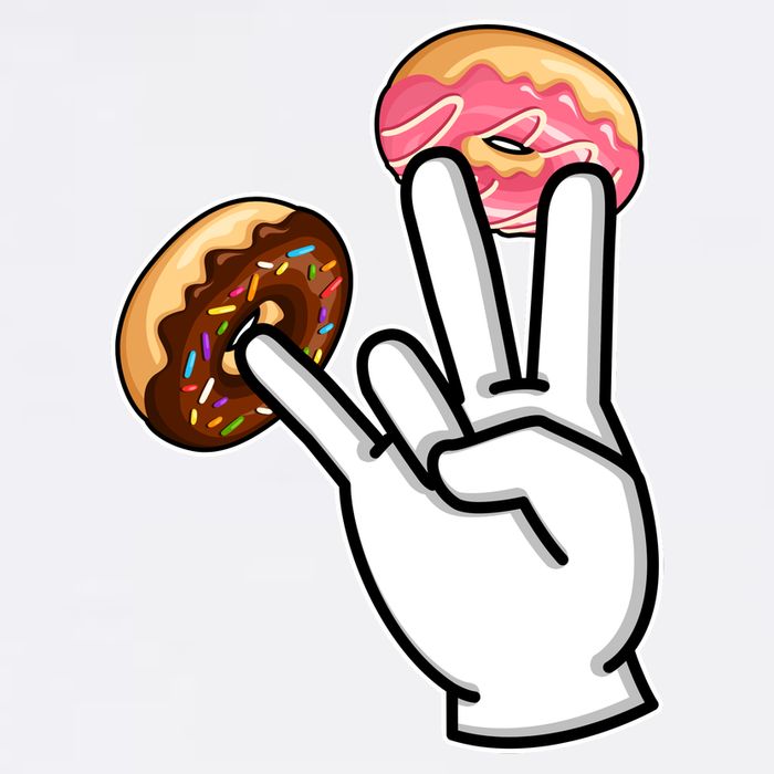 ASL Hand Sign Langauge Number 7 With Donuts Garment-Dyed Sweatshirt