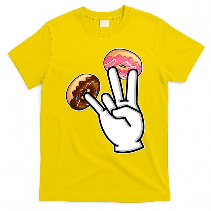 ASL Hand Sign Langauge Number 7 With Donuts T-Shirt