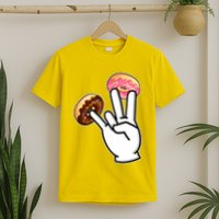 ASL Hand Sign Langauge Number 7 With Donuts T-Shirt