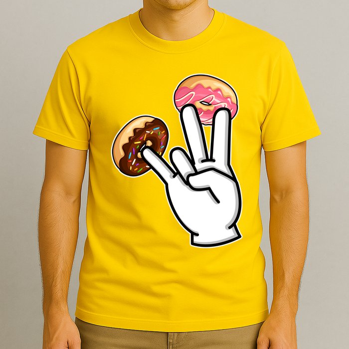 ASL Hand Sign Langauge Number 7 With Donuts T-Shirt
