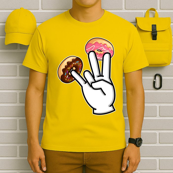 ASL Hand Sign Langauge Number 7 With Donuts T-Shirt