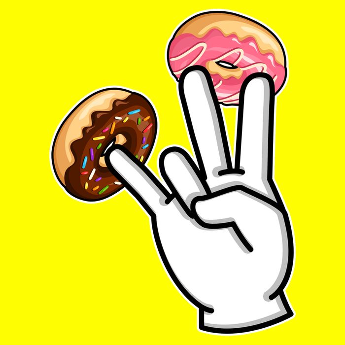 ASL Hand Sign Langauge Number 7 With Donuts T-Shirt