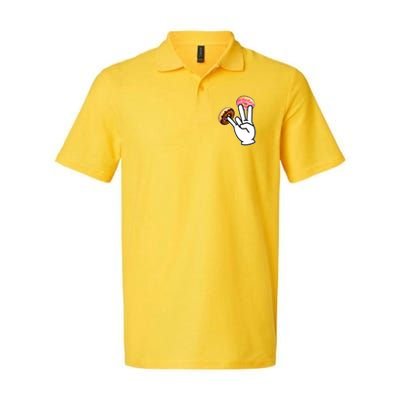 ASL Hand Sign Langauge Number 7 With Donuts Polo
