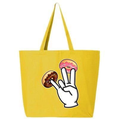 ASL Hand Sign Langauge Number 7 With Donuts 25L Jumbo Tote